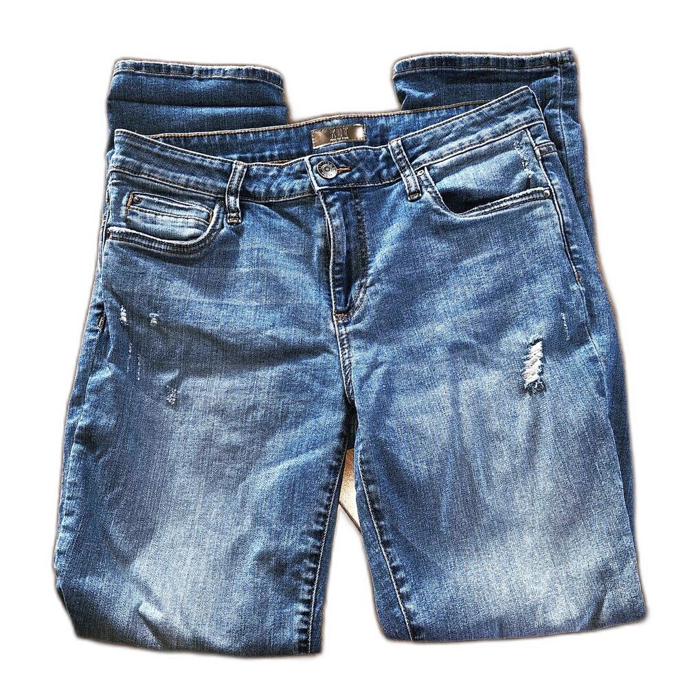 KUT FROM THE KLOTH Catherine Boyfriend Cut Slightly Distressed Jeans Size 10 - Picture 3 of 7